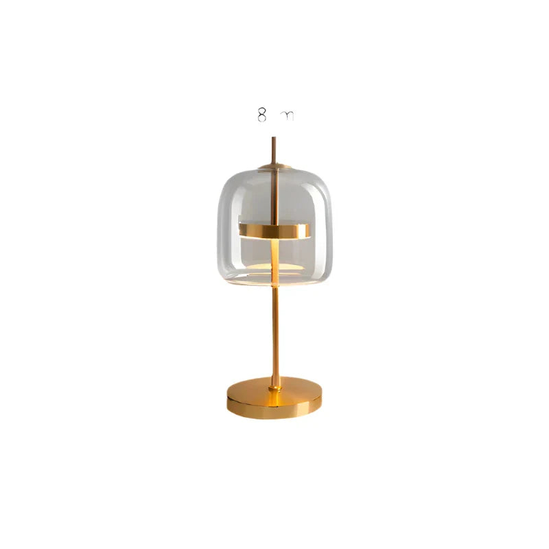 LumiGlass - Lámpara de mesa de vidrio moderna | Elegante luz nocturna LED para dormitorio y sala de estar