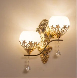 CrystalLuxe - Lámpara de varita LED dorada para dormitorio y sala de estar iluminación ambiental