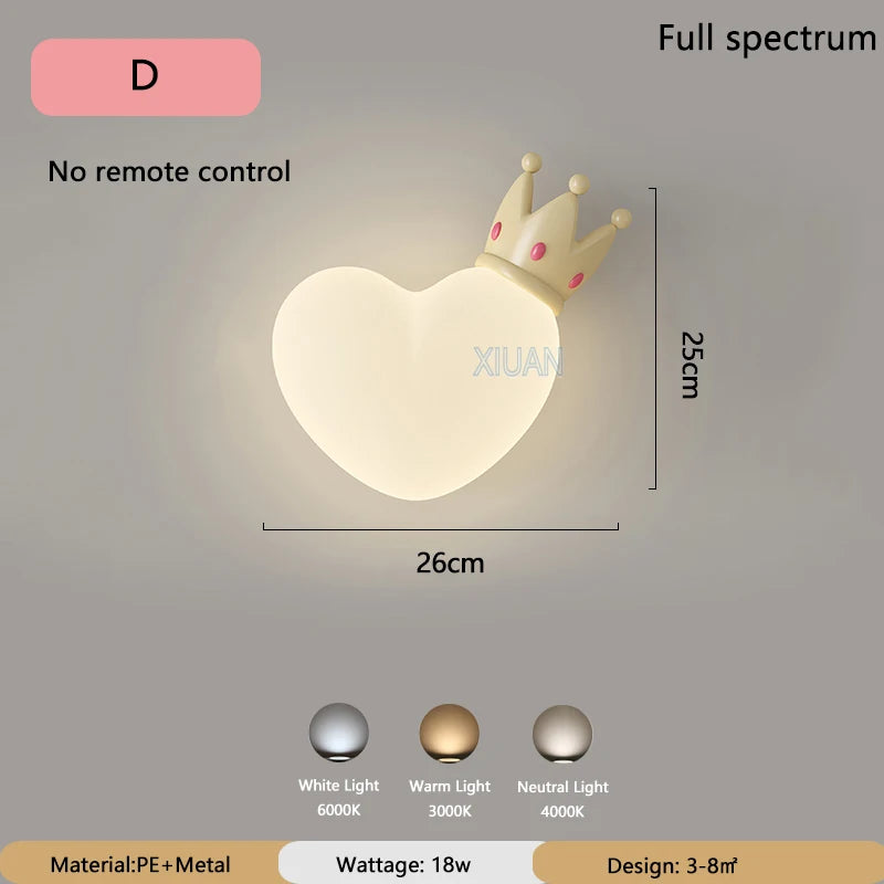LoveLicht - Lámpara de noche LED con diseño de nube corona rosa corazón