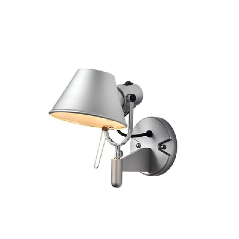 RockFleur - Lampada da parete industriale per camera da letto e soggiorno, lampada da lettura regolabile