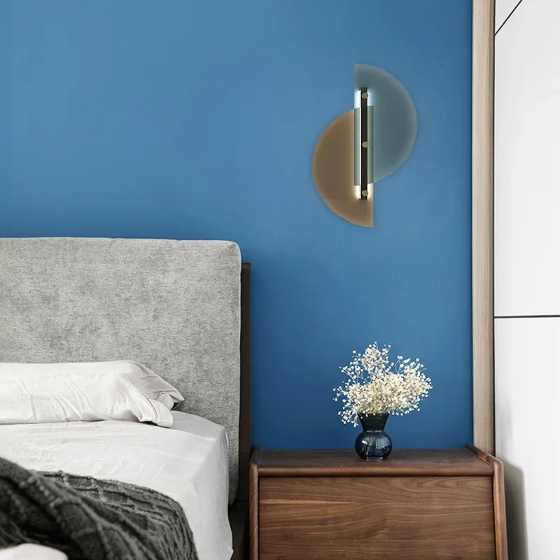 LichtBoog - Lámpara de pared de vidrio semiesférica creativa diseño moderno