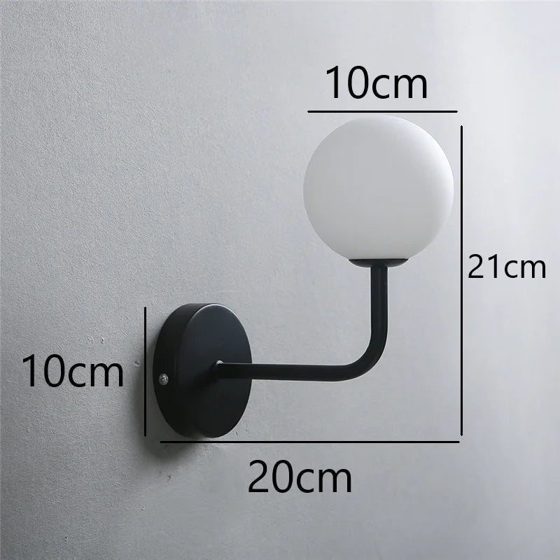 NordicLuxe - Glass Wall Lamp - Modern LED Lamp for Bedroom and Living Room