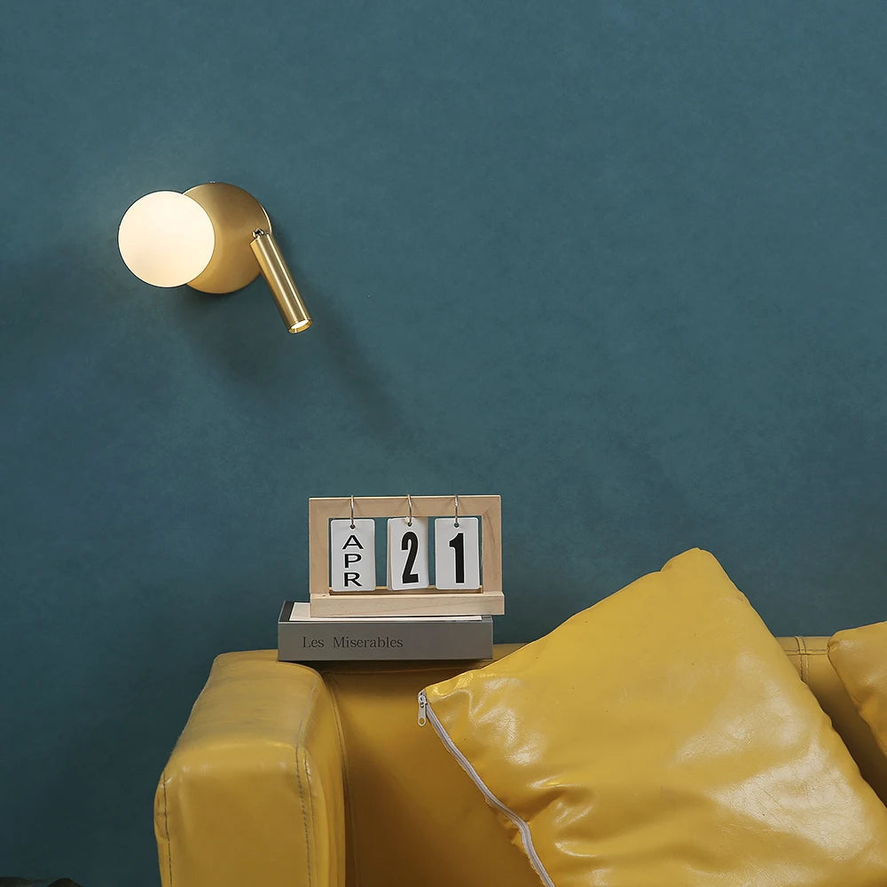 NordicLux - Moderne LED Bedlamp Roterend Glas Wandlamp Slaapkamer en Woonkamer Decor