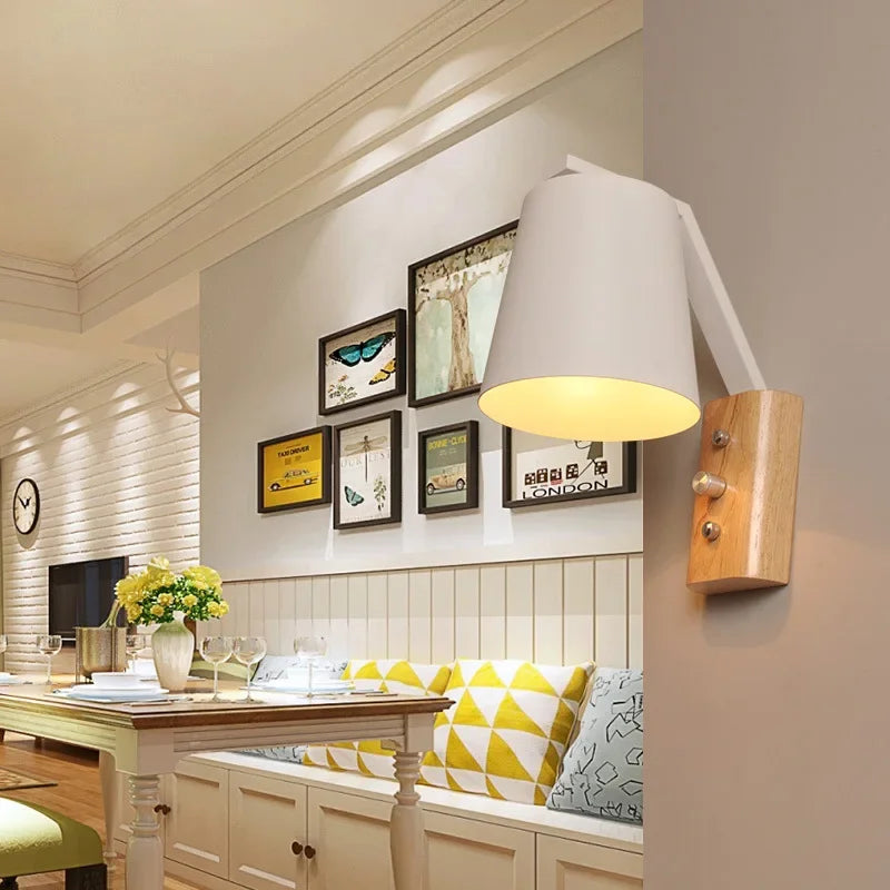 HoutLicht - Lámpara de pared LED con interruptor Lámpara de noche Decoración para sala de estar