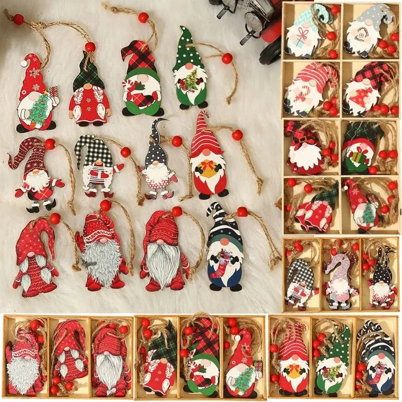 OrnamentGnomes – Houten Hangdecoraties voor Kerst
