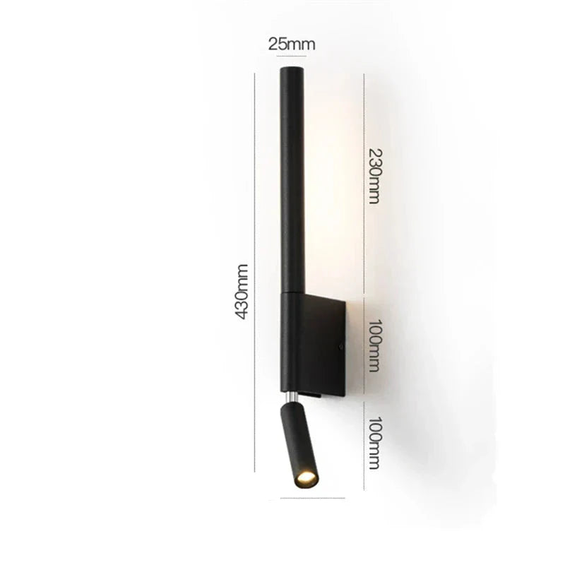 GlowSphere - Adjustable LED Wall Lamp for Bedroom in Hotel Style