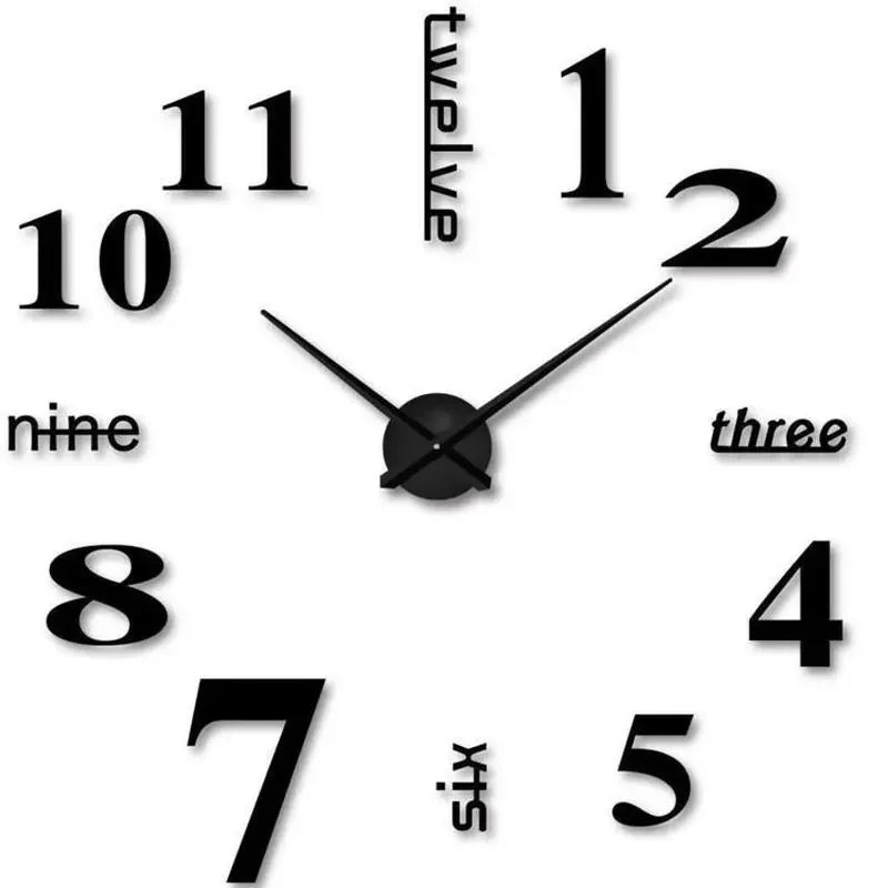 Reloj de pared DIY 3D con números romanos para decoración moderna