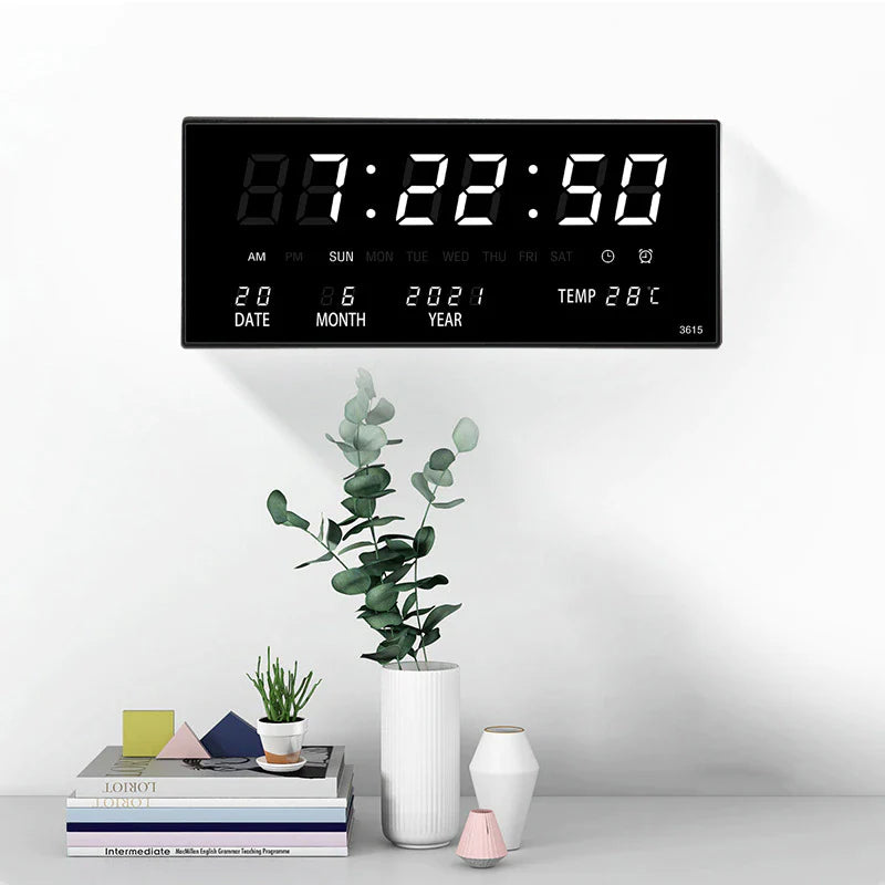 Stylish LED Wall Clock made of Plastic and Mirror Glass