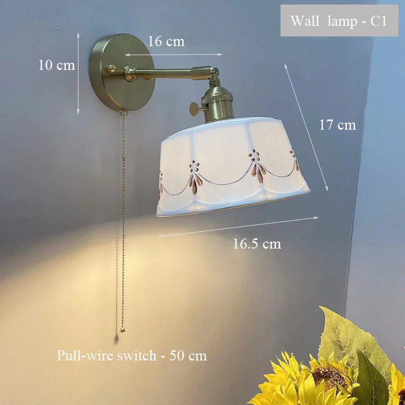 ZenGlow - Japanese Retro Wall Lamp with Pull Switch