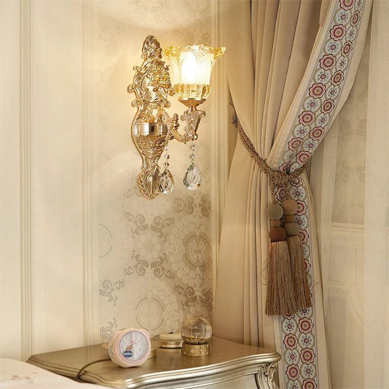 CrystalElegance - Luxe Kristallen Wandlamp voor Slaapkamer en Woonkamer