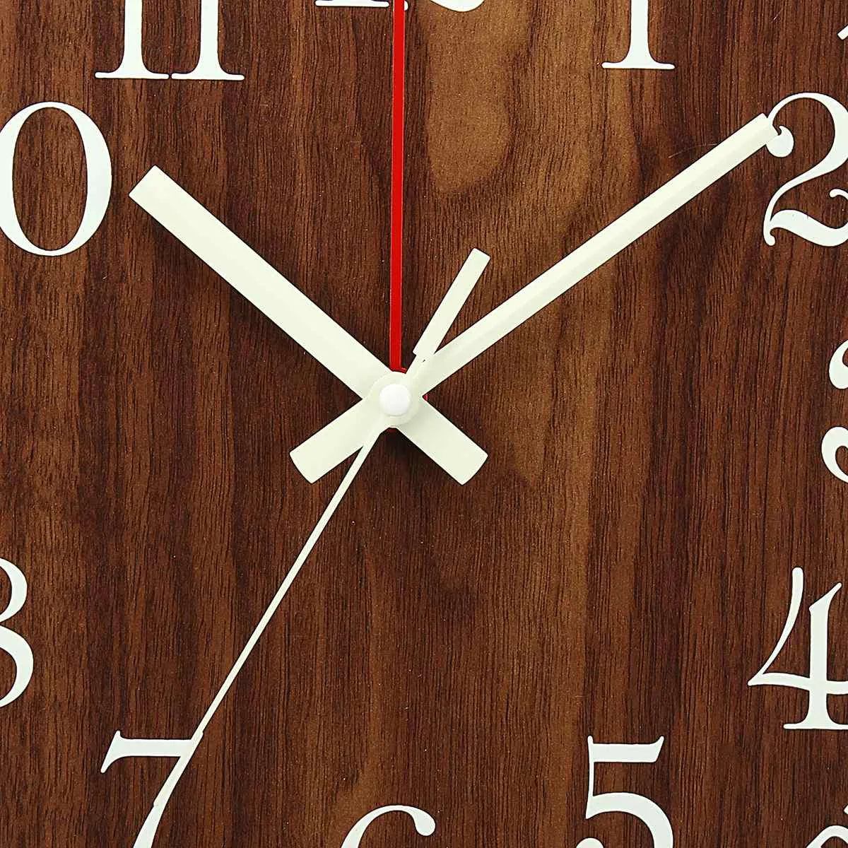 GlowClock - Reloj de pared de madera silencioso con luz nocturna