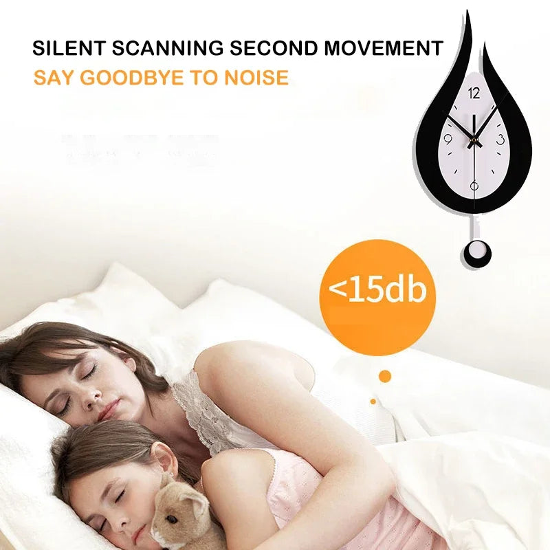 WaterDrop - Reloj de pared colgante minimalista moderno