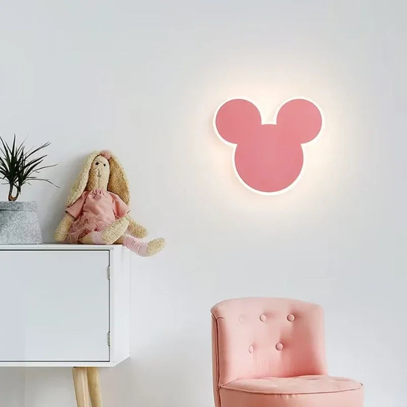 PinkRabbit - Lámpara de pared para habitación infantil LED Iluminación decorativa