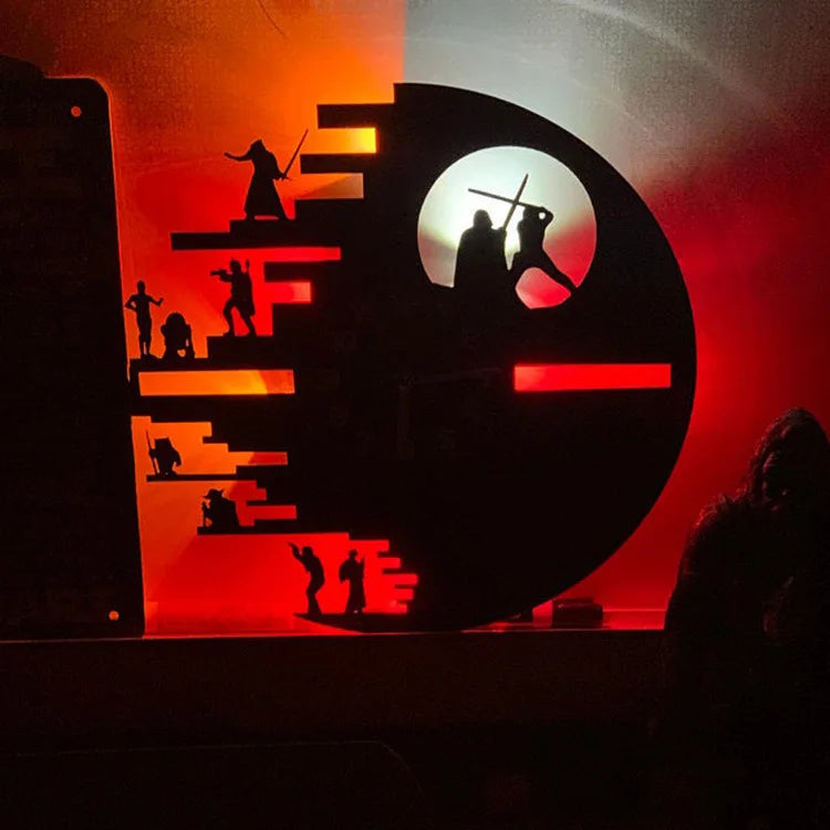 StarWarsVinyl - Reloj de pared LED decorativo para dormitorio y sala de estar