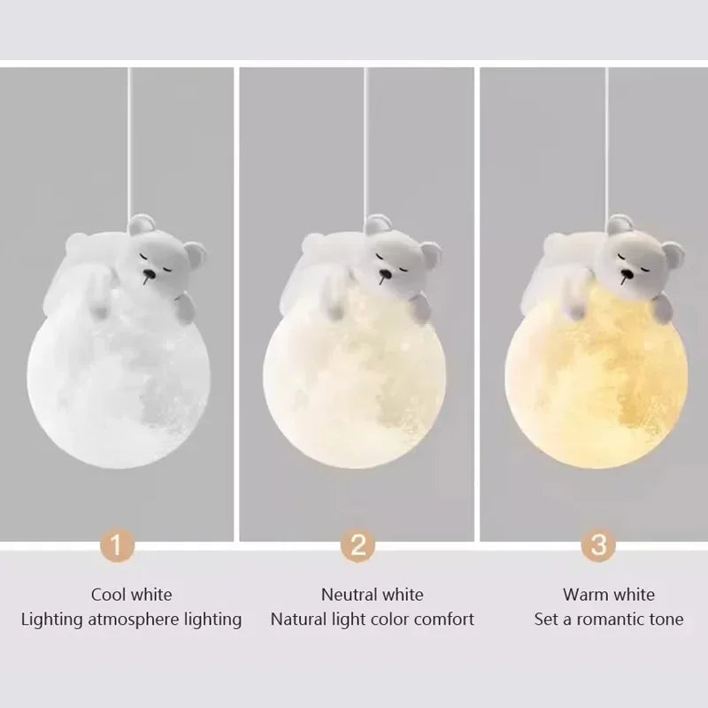 MoonGlow - Lámpara de pared LED creativa para dormitorio y habitación infantil