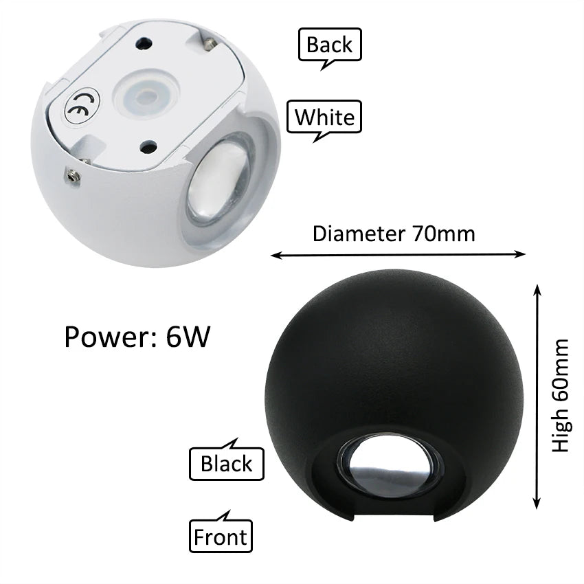 SolarLicht - Montaje en pared 6W | Impermeable para exterior