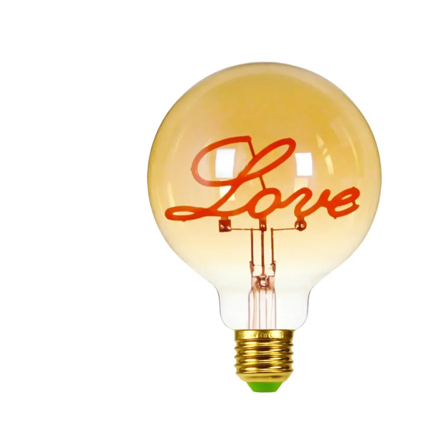 RetroLED - Vintage Tafellamp met Houten Basis en LED Lamp met Inscriptie
