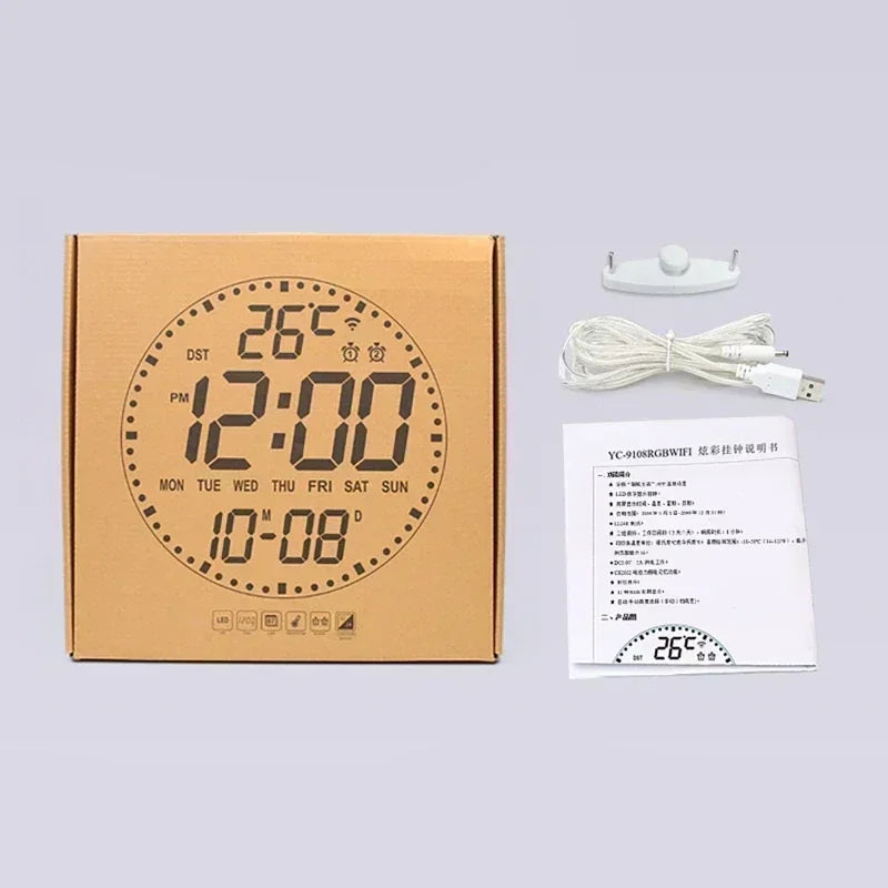 WiFiTime - LED Wall Clock With Calendar and Dual Alarm Function