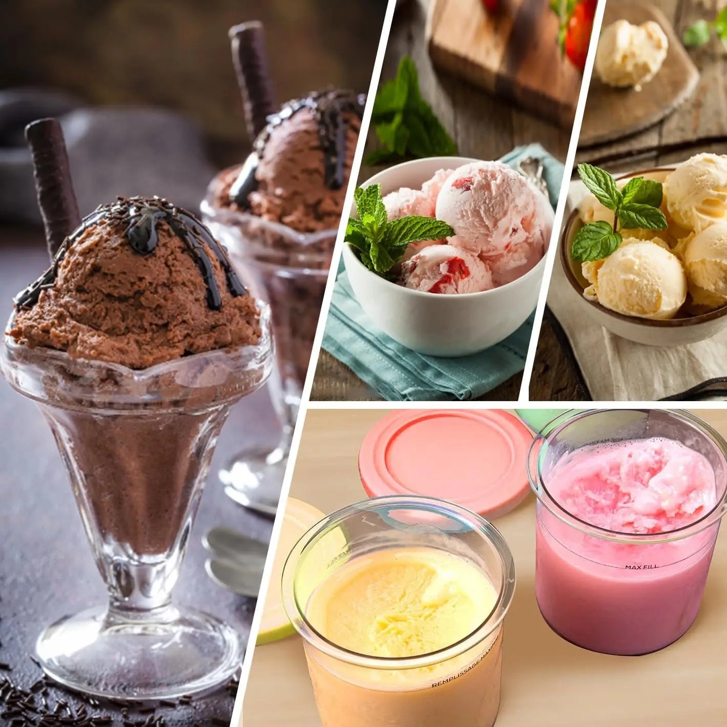 Keuken Bewaarpotten Kleurrijke Deksels Ijs Desserts