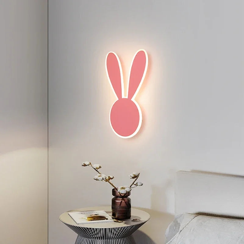 PinkRabbit - Lámpara de pared para habitación infantil LED Iluminación decorativa