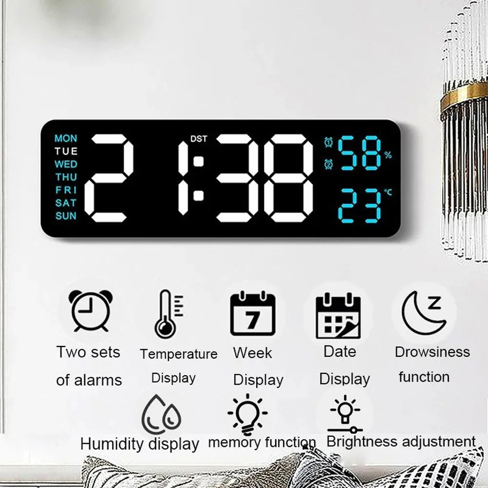 TimeGlow - Smart Digital Alarm Clock with Calendar, Temperature, and Humidity