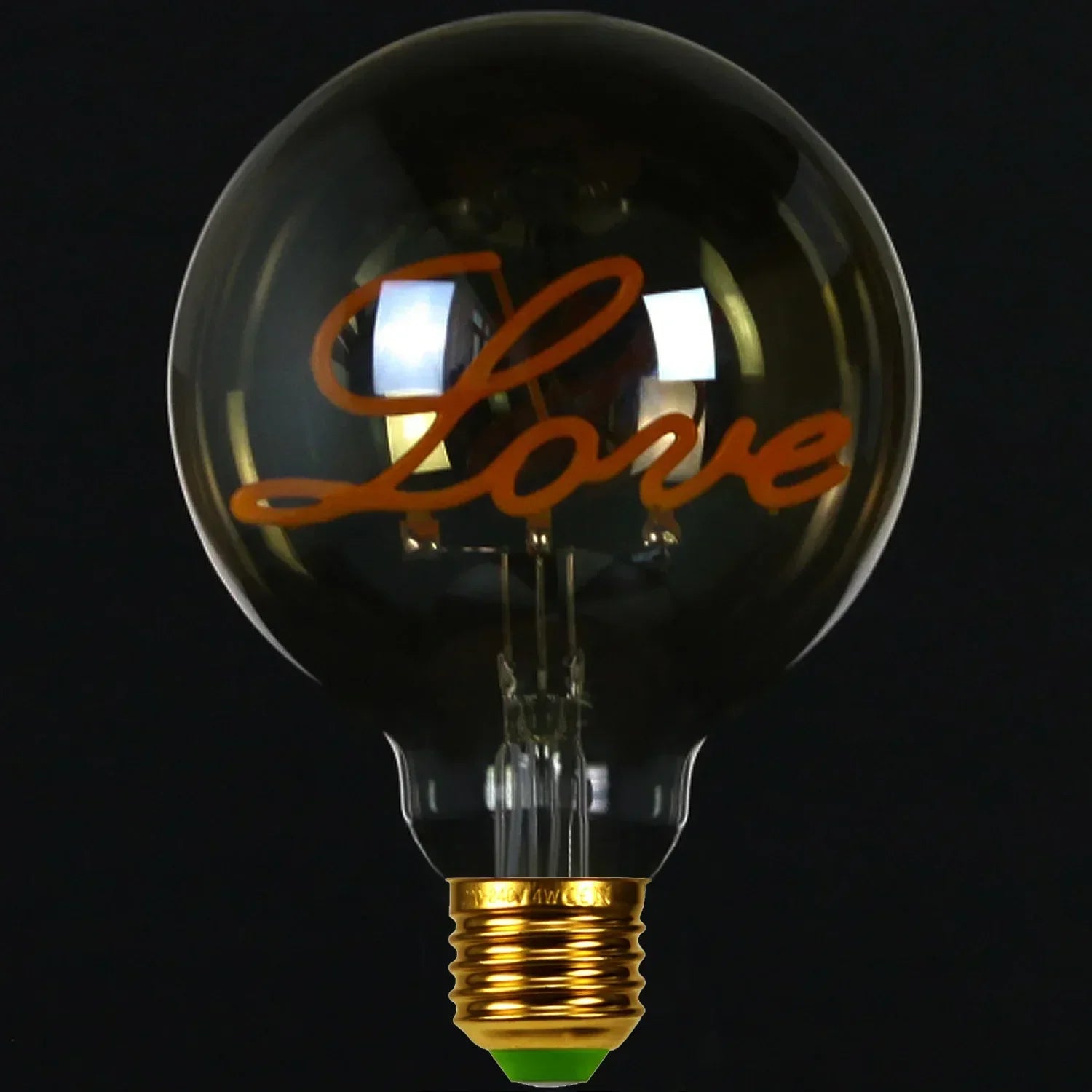 RetroLED - Vintage Tafellamp met Houten Basis en LED Lamp met Inscriptie