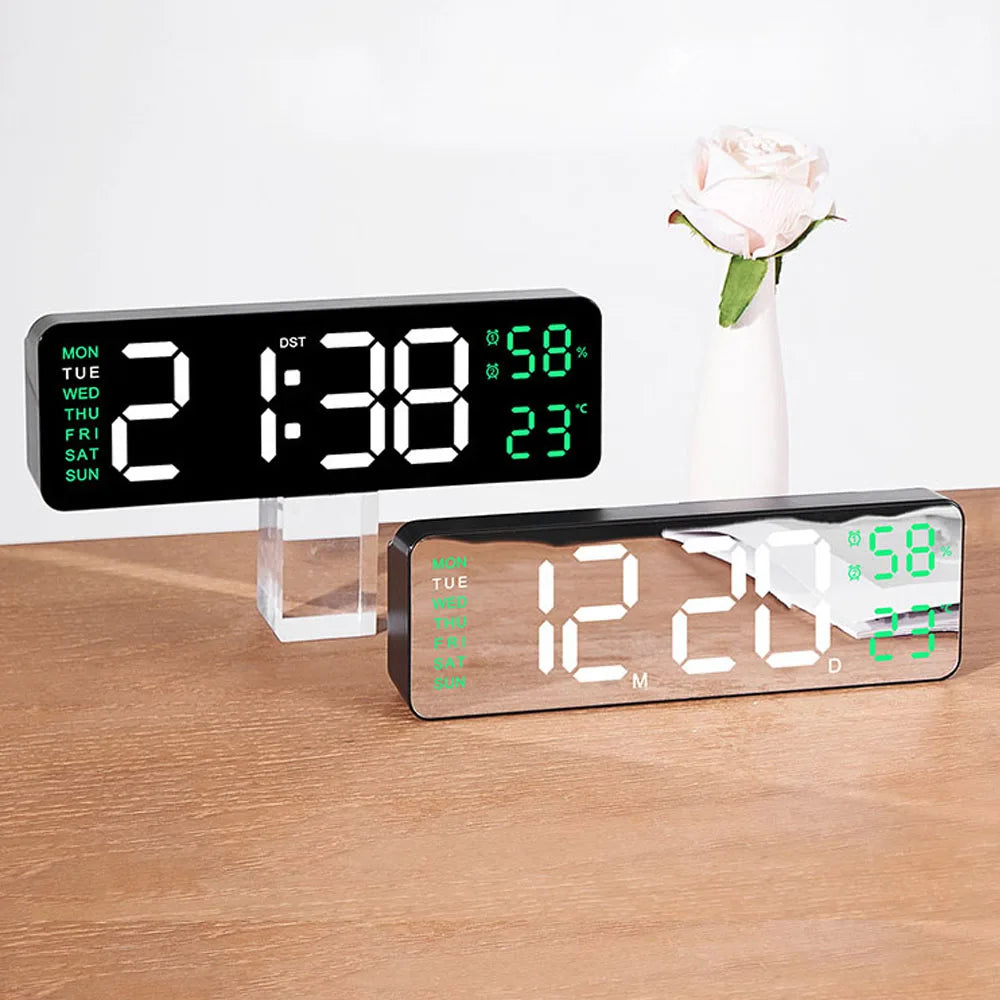 TimeGlow - Smart Digital Alarm Clock with Calendar, Temperature, and Humidity