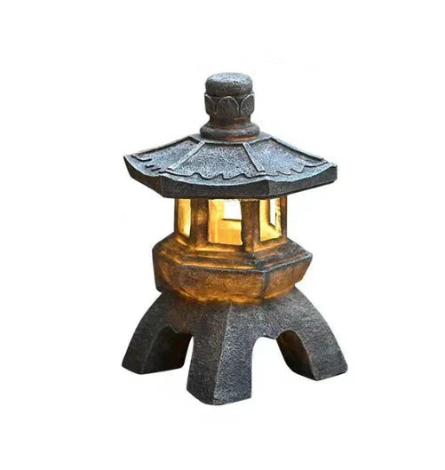 Japanese Garden Lantern – Weatherproof Solar LED Outdoor Lighting for Zen Gardens