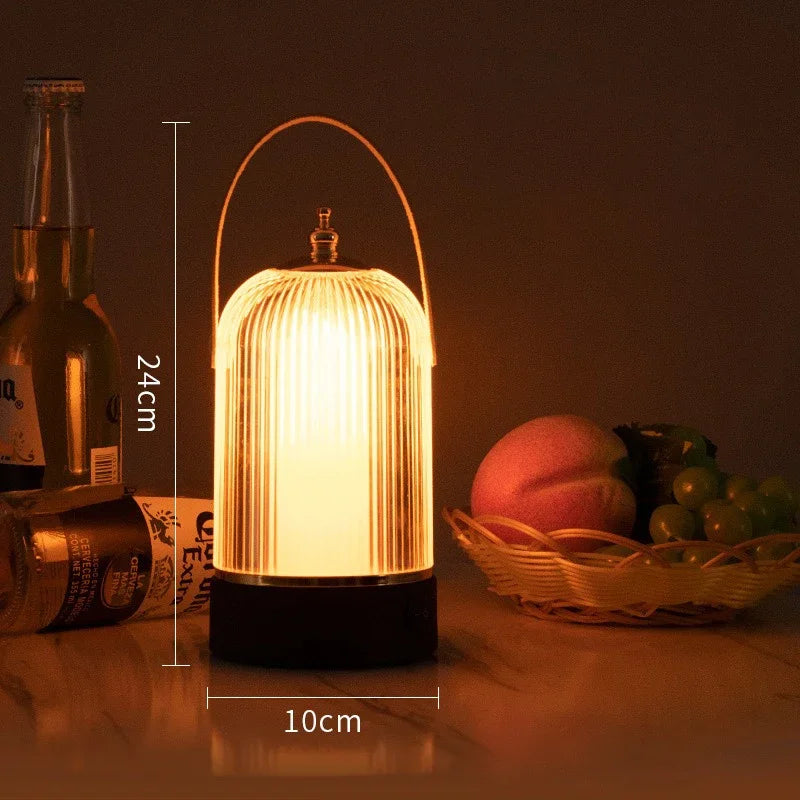 VintageGlow - Candeeiro de Mesa Retro Portátil em Forma de Gaiola para Pássaros – Iluminação LED Ambiente em Design Clássico