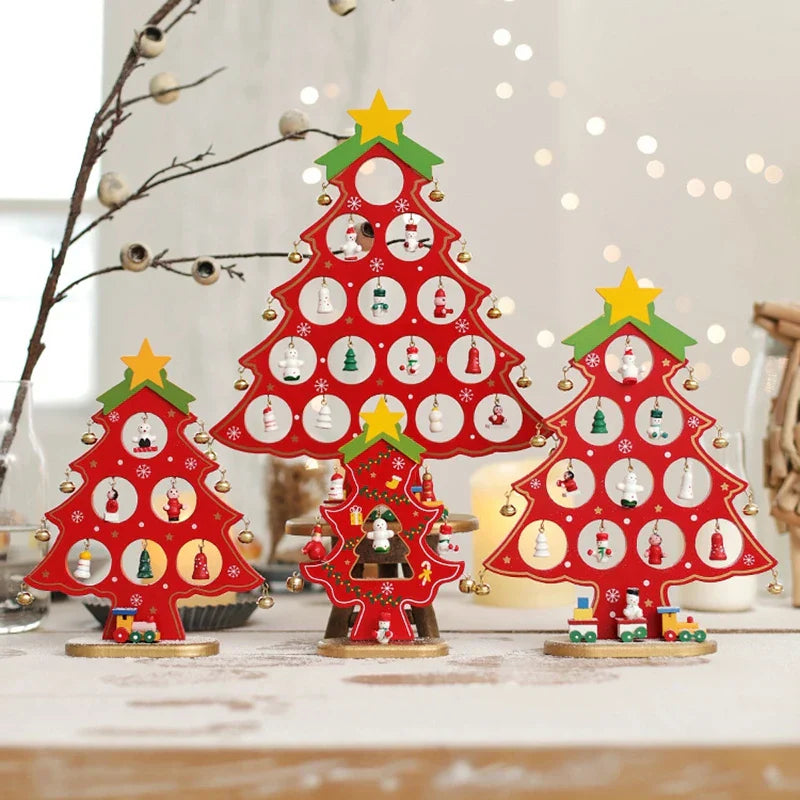 ElegantBoom - Houten Kerstdecoratie voor Bureau