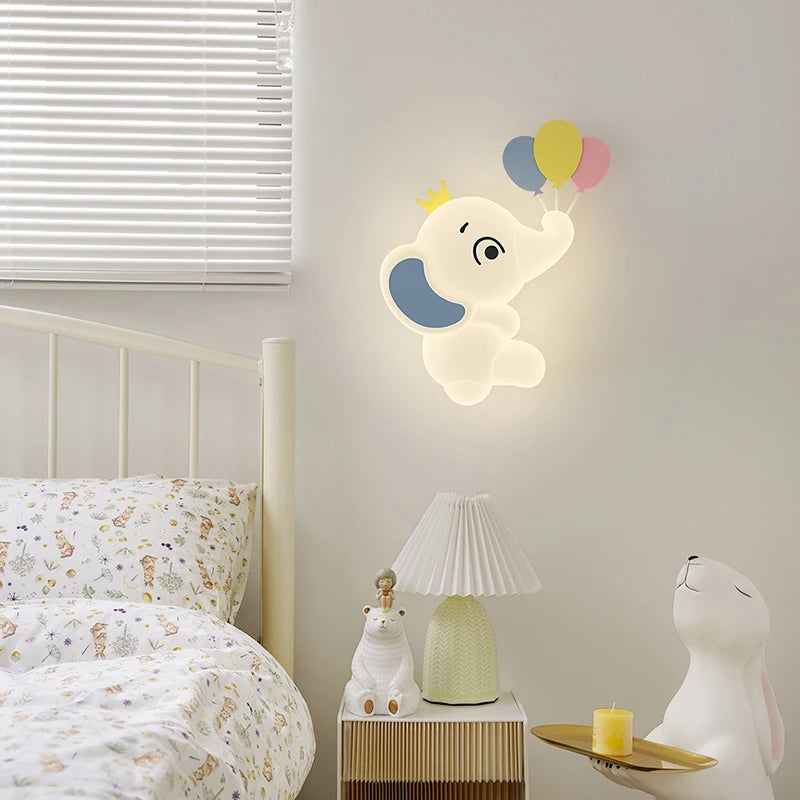 SavanneKids - Lámpara de varita de dibujos animados con motivo de animales para habitación infantil