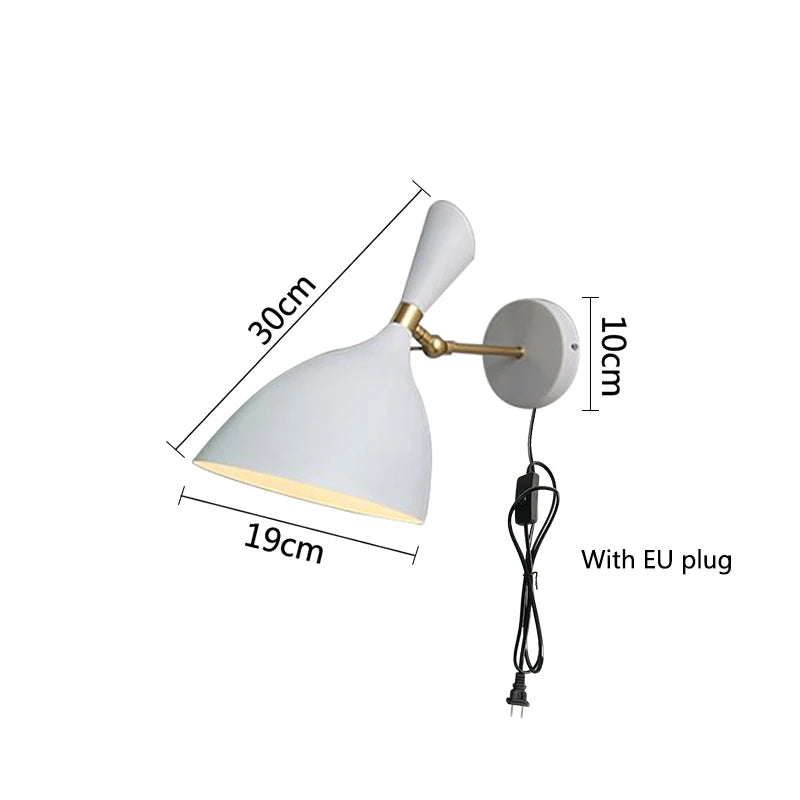 LoftLicht - Lámpara de cama LED para dormitorio estilo industrial de loft, lámpara de pared