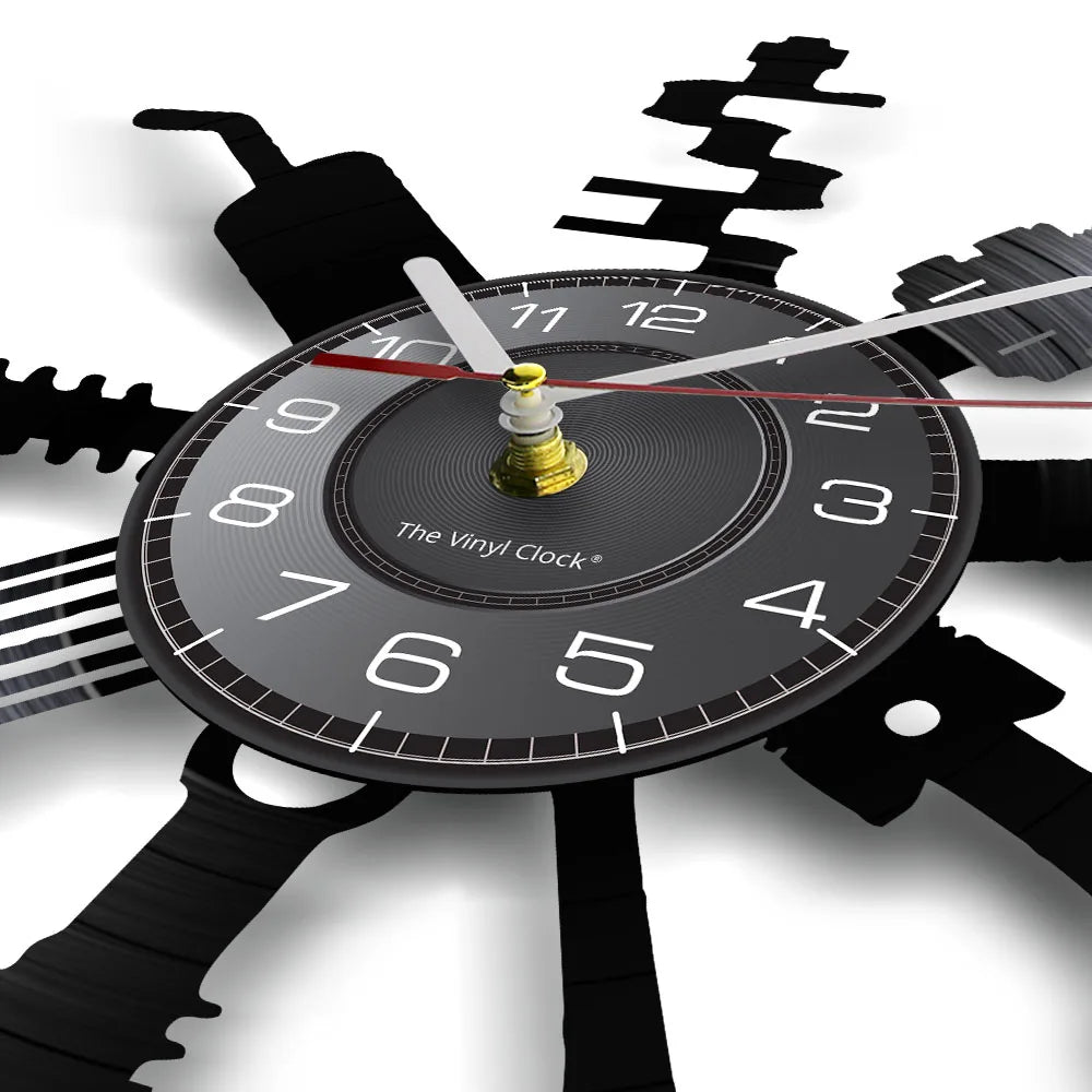 Reparación de Autos - Reloj de Pared de Vinilo con Diseño Moderno de Garaje