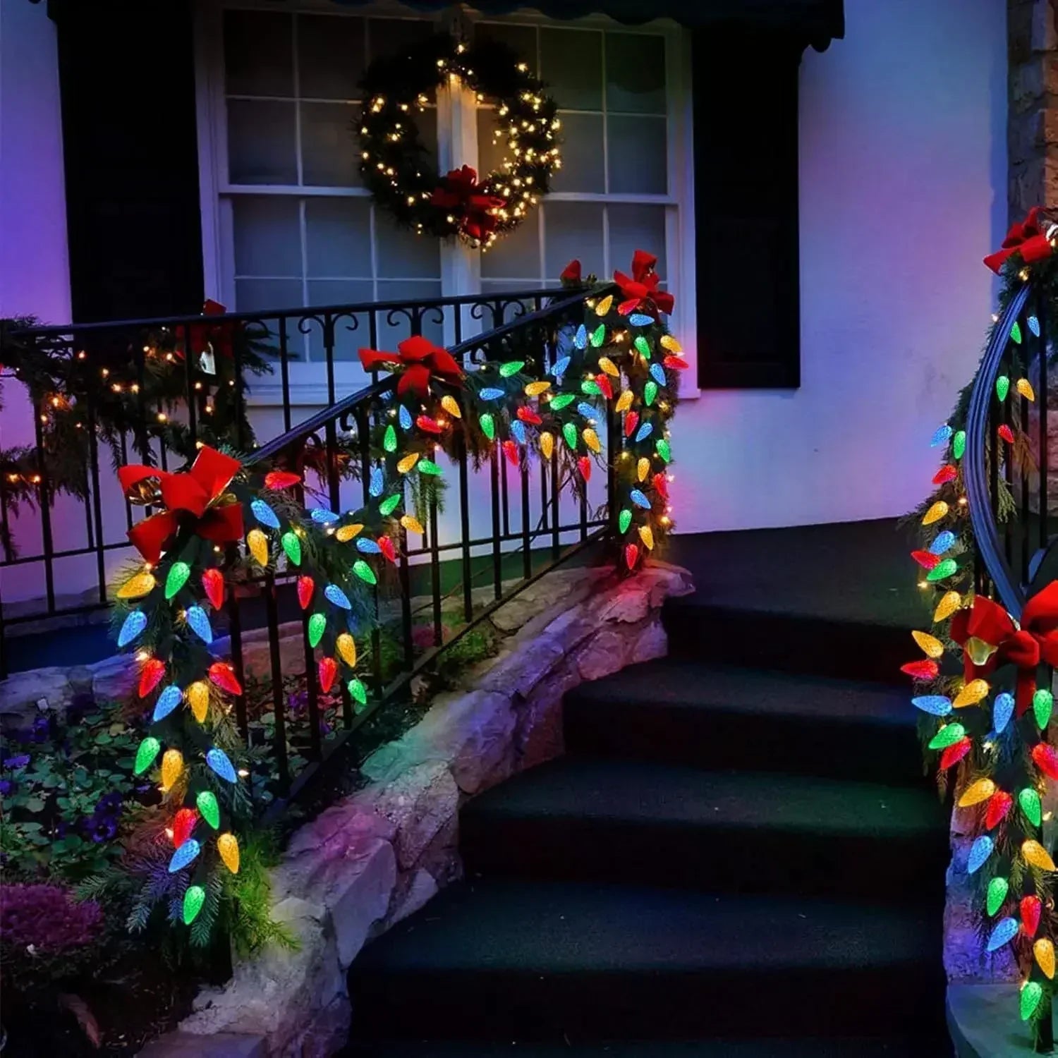 SolarGlow - Colorful Solar LED String Lights C6 for Outdoor – Energy-Efficient Christmas Lights