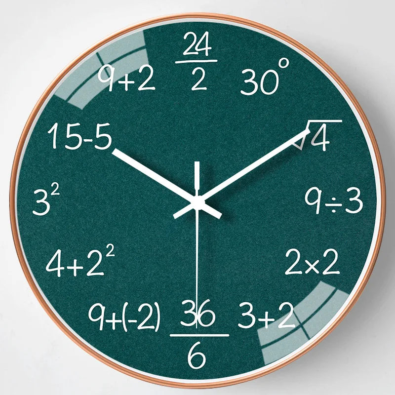 Pizarra - Reloj de pared con fórmulas matemáticas para decoración elegante