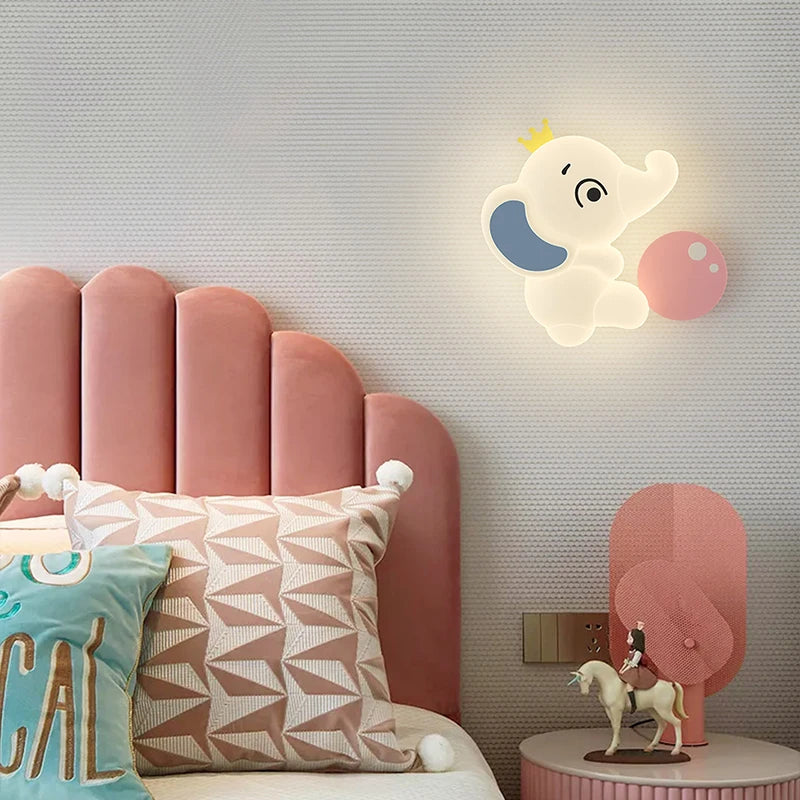 SavanneKids - Lámpara de varita de dibujos animados con motivo de animales para habitación infantil