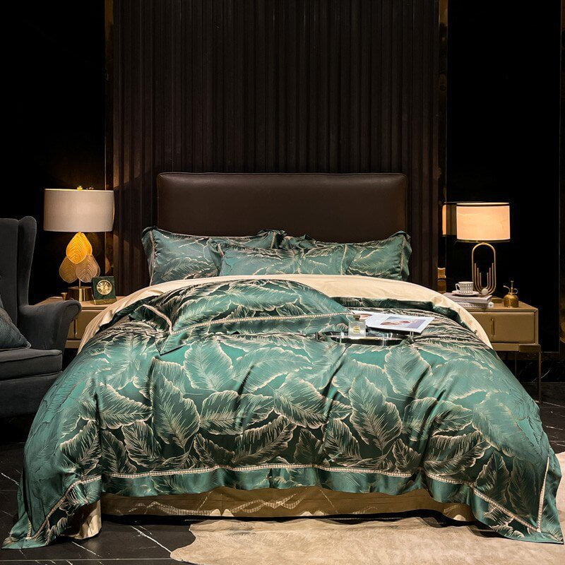 Set Copripiumino Verdant Leavescape - Cotone Egiziano