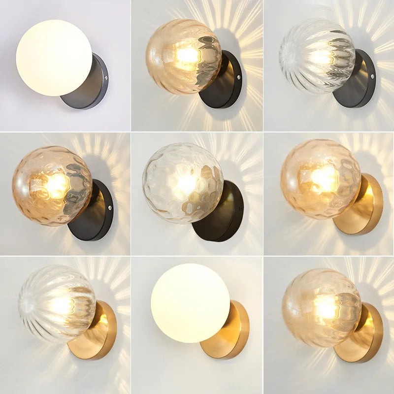 GoldLicht - Moderne Gouden Wandlamp Met Glazen Bol