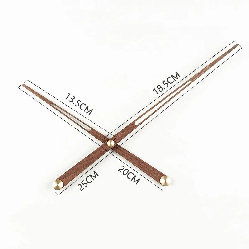 WoodSphere - Mecanismo moderno grande para reloj de pared DIY con manecillas de nogal