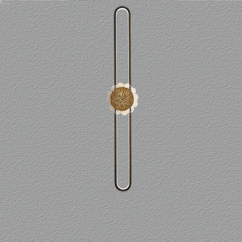 Industriële minimalistische LED-wandlamp met koperen ring