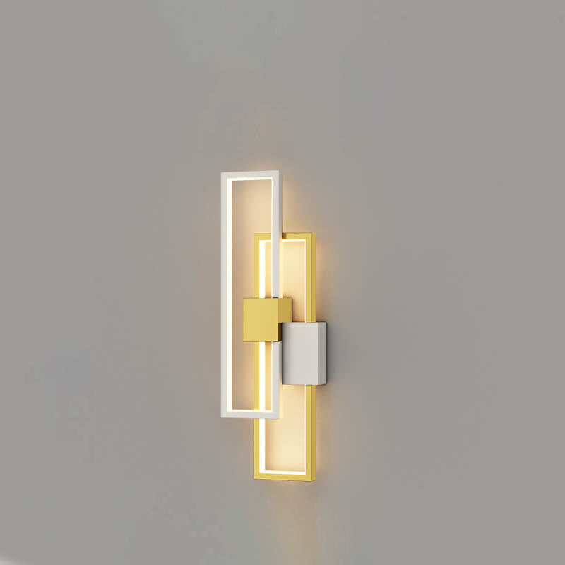 Lámpara de pared LED cuadrada minimalista con marco de hierro y silicona