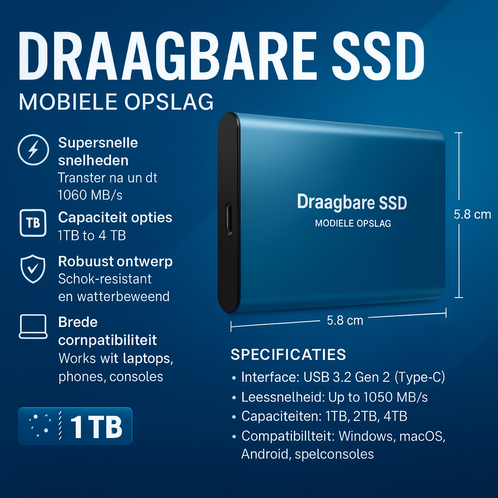 Unità di archiviazione USB C per disco rigido SSD portatile ad alta velocità