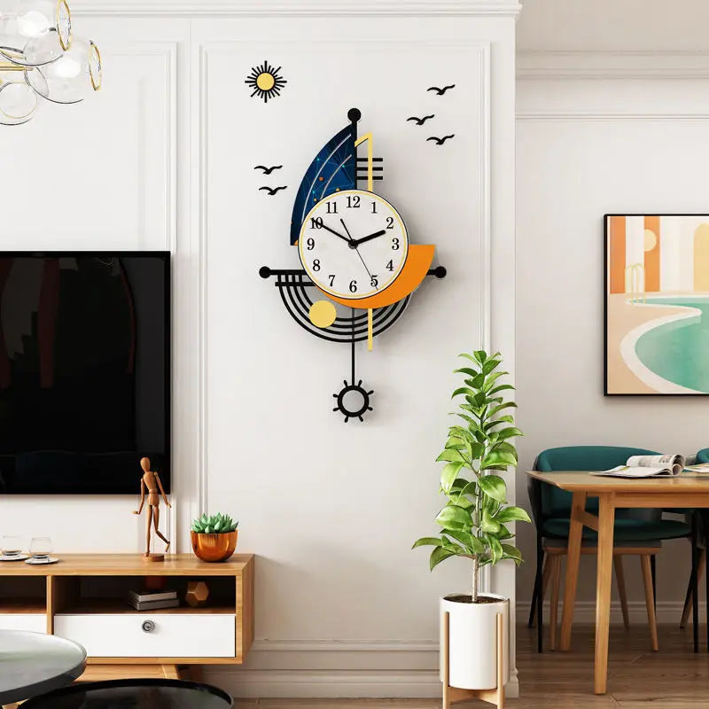 NauticTime - Reloj de pared decorativo con velero