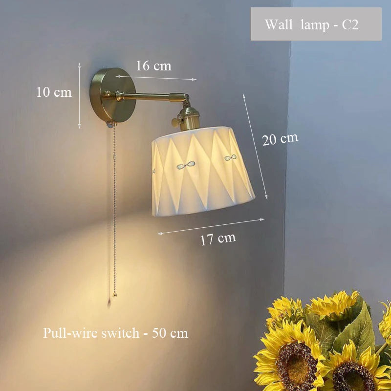 ZenGlow - Japanese Retro Wall Lamp with Pull Switch