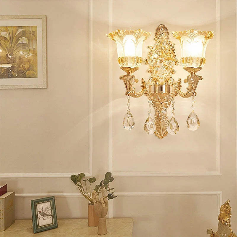 CrystalElegance - Luxe Kristallen Wandlamp voor Slaapkamer en Woonkamer