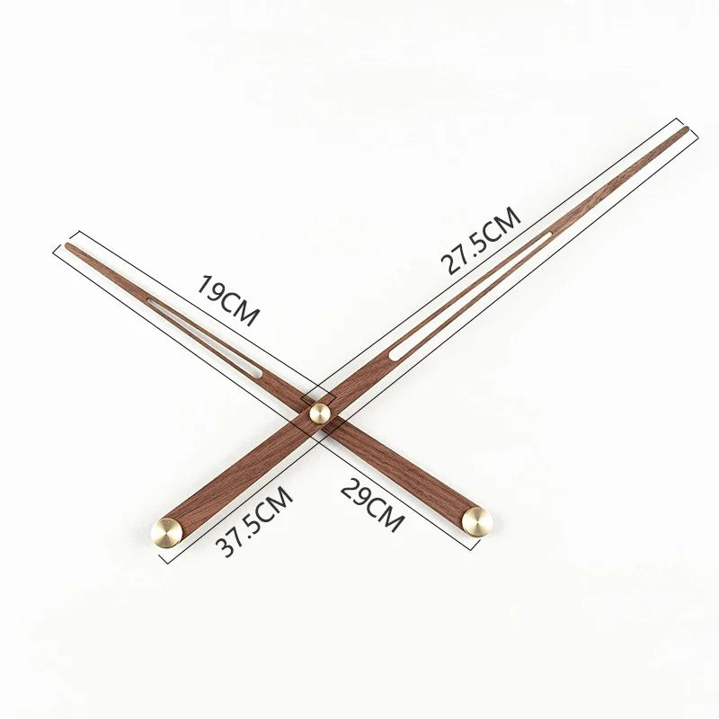 WoodSphere - Mecanismo moderno grande para reloj de pared DIY con manecillas de nogal