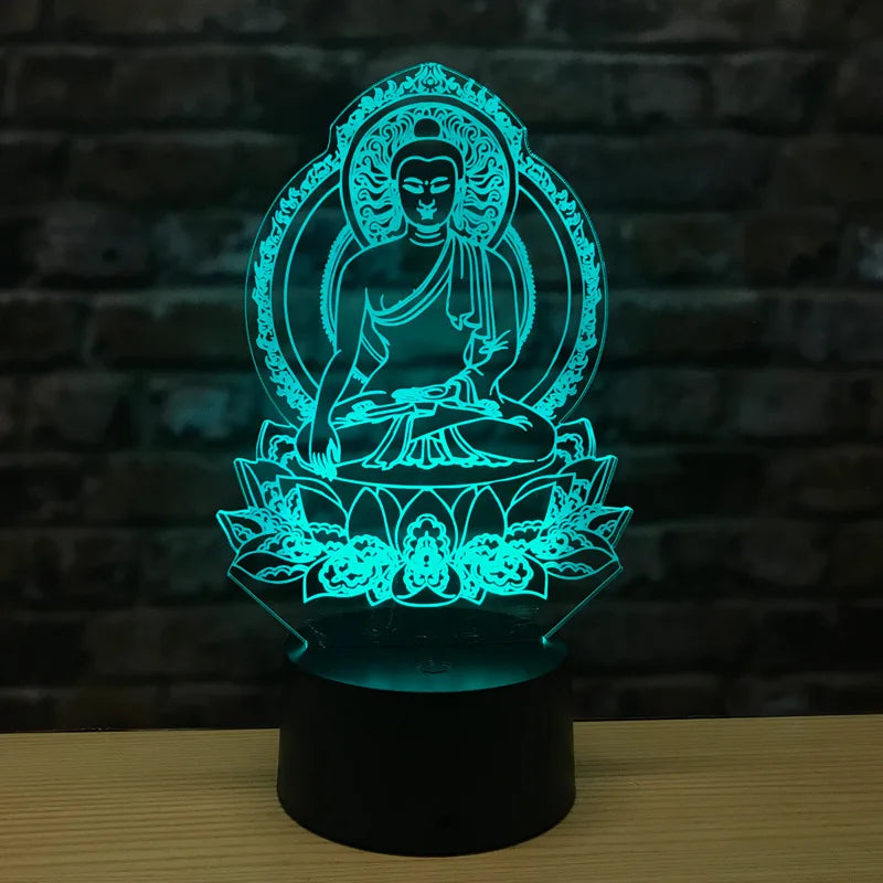 LumiBuddha - 3D LED Nachtlampje met Kleurverandering en Meditatieve Sfeer