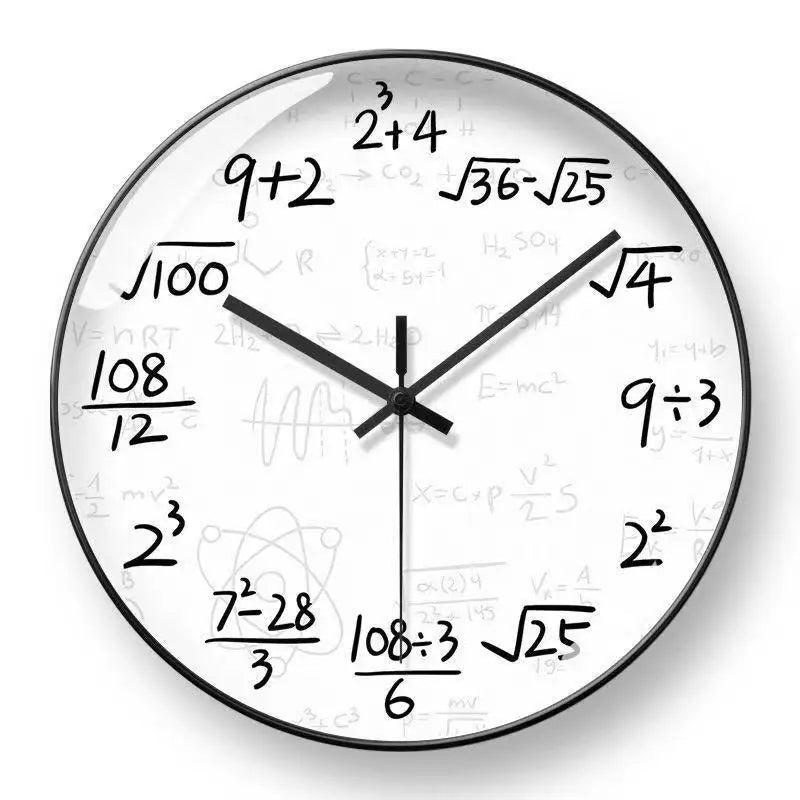 Pizarra - Reloj de pared con fórmulas matemáticas para decoración elegante