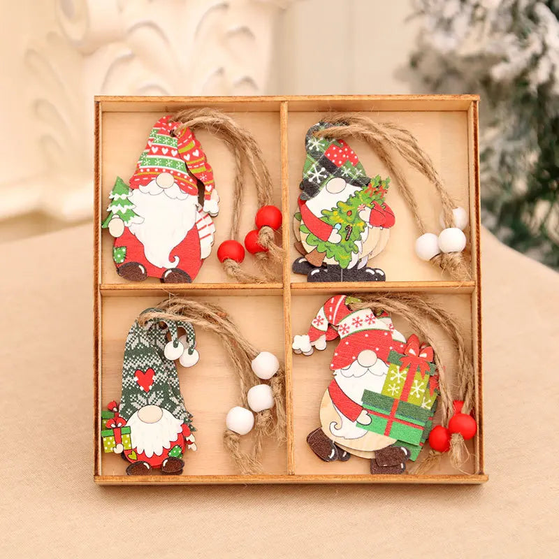 OrnamentGnomes – Houten Hangdecoraties voor Kerst