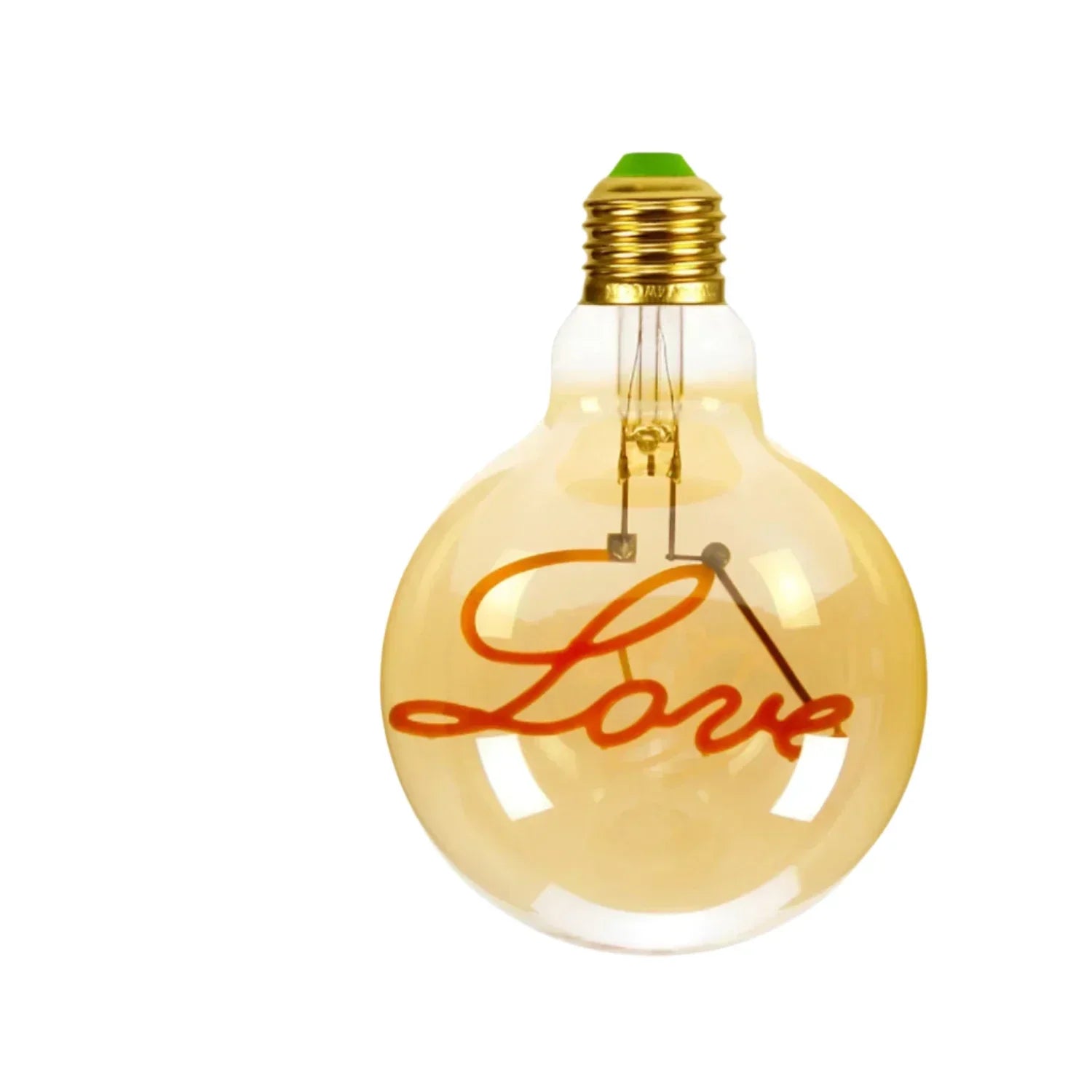 RetroLED - Vintage Tafellamp met Houten Basis en LED Lamp met Inscriptie